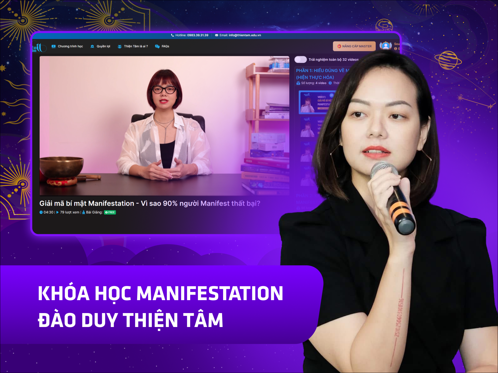 Website khoá học Thiện Tâm Academy vận hành trên MONA eLearning