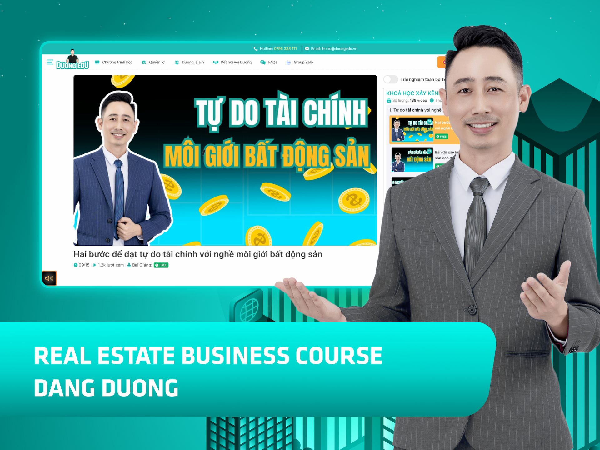 Website khoá học Dương Edu trên MONA eLearning