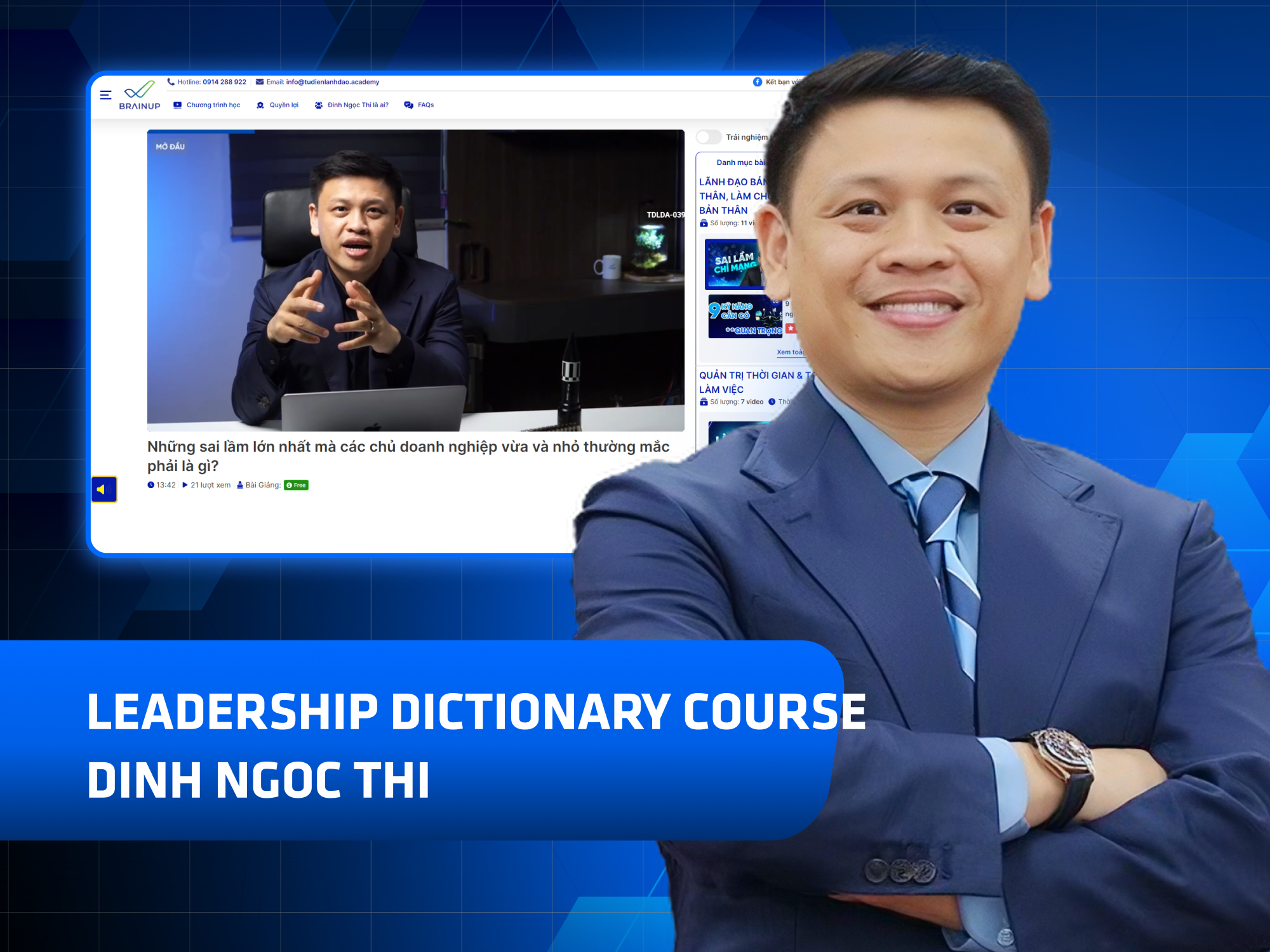 Website khoá học Từ Điển Lãnh Đạo Academy vận hành trên MONA eLearning