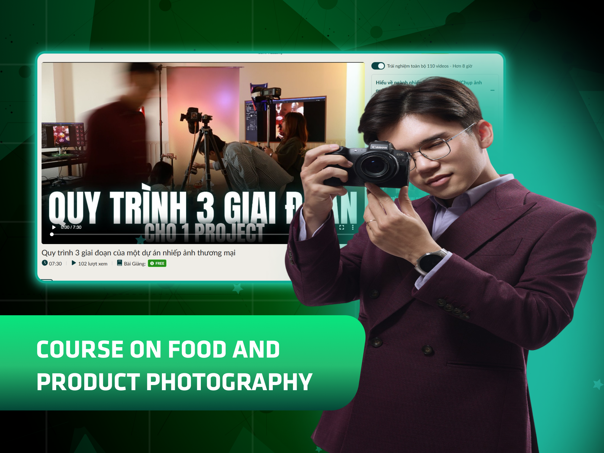 Website khoá học 100MP Academy vận hành trên MONA eLearning