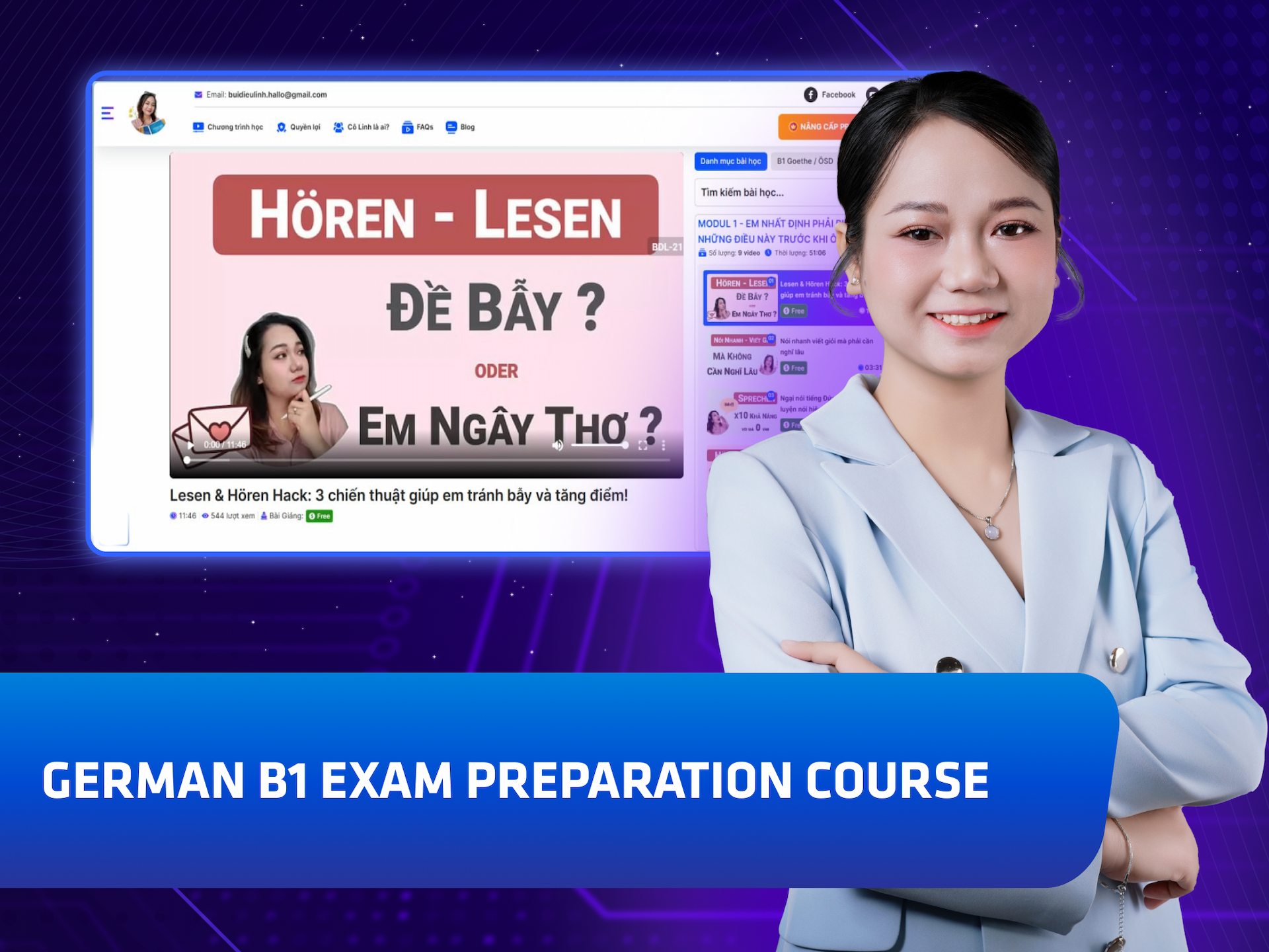 Website khoá học Bùi Diệu Linh trên MONA eLearning