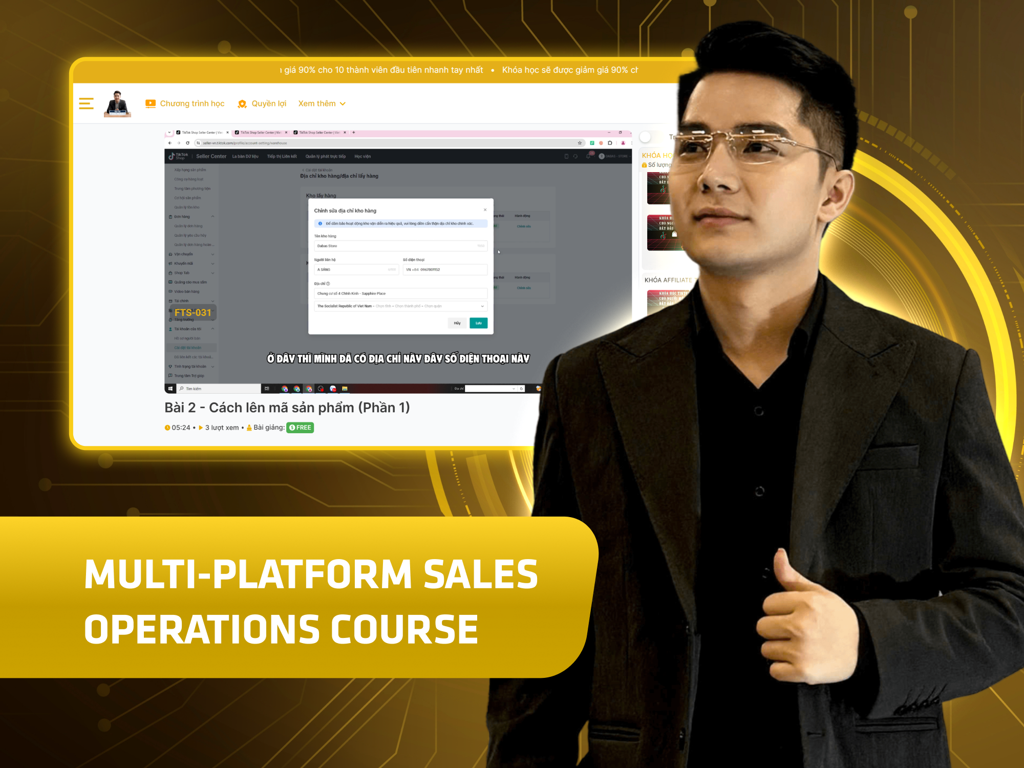 Website khoá học Đất Bá vận hành trên MONA eLearning