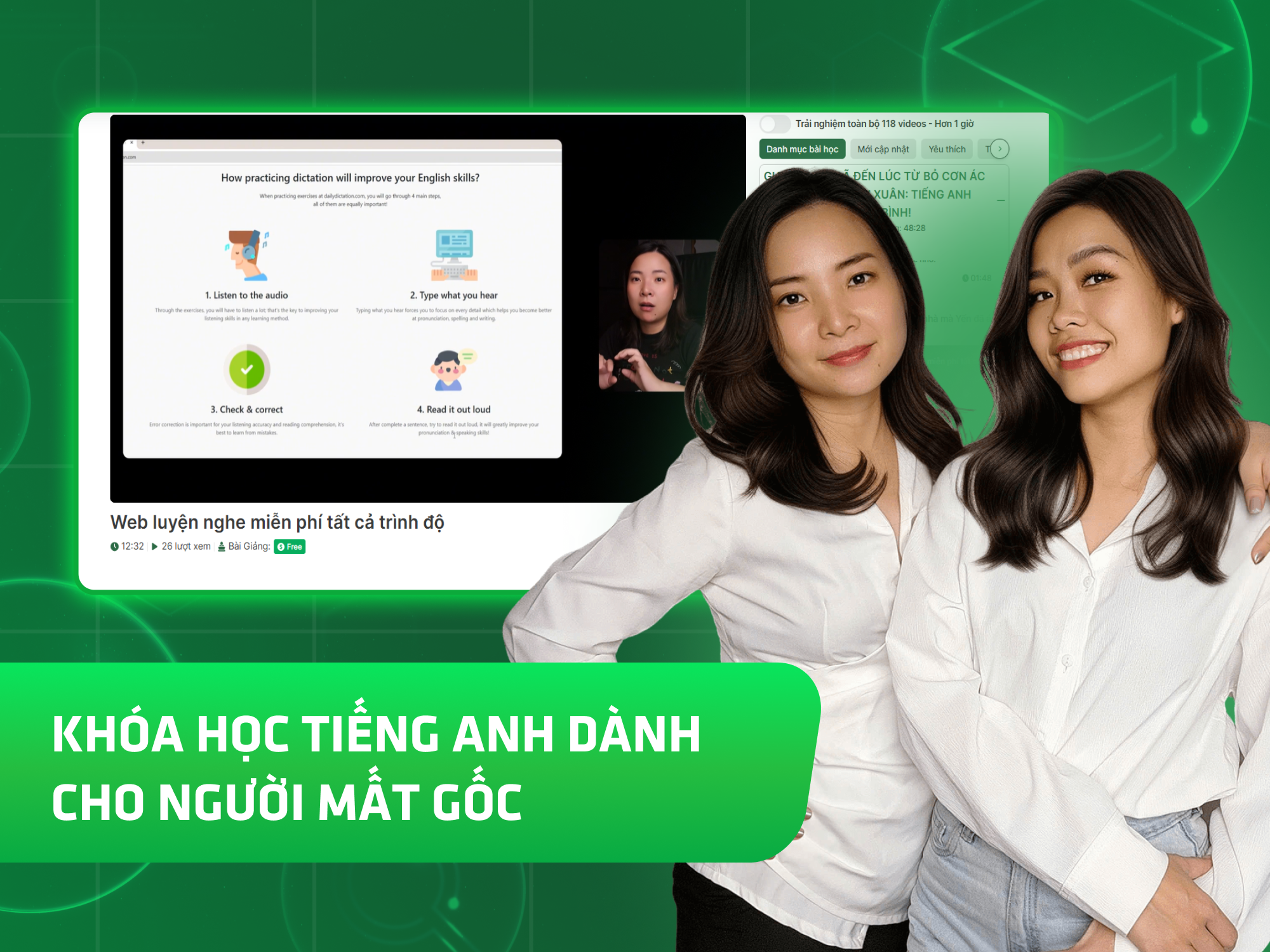 Website khoá học EE Academy vận hành trên MONA eLearning