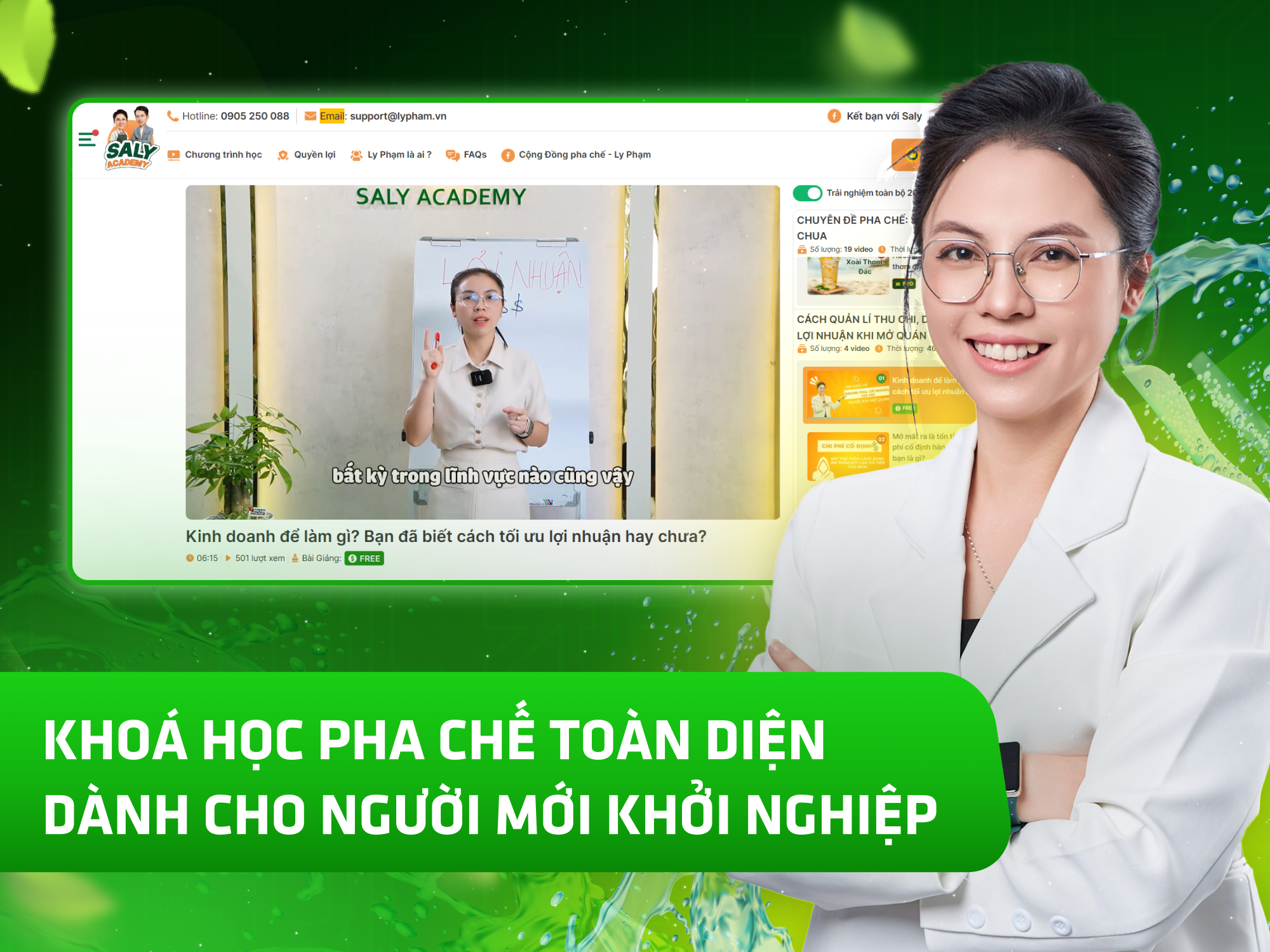 Website khoá học Saly Academy vận hành trên MONA eLearning
