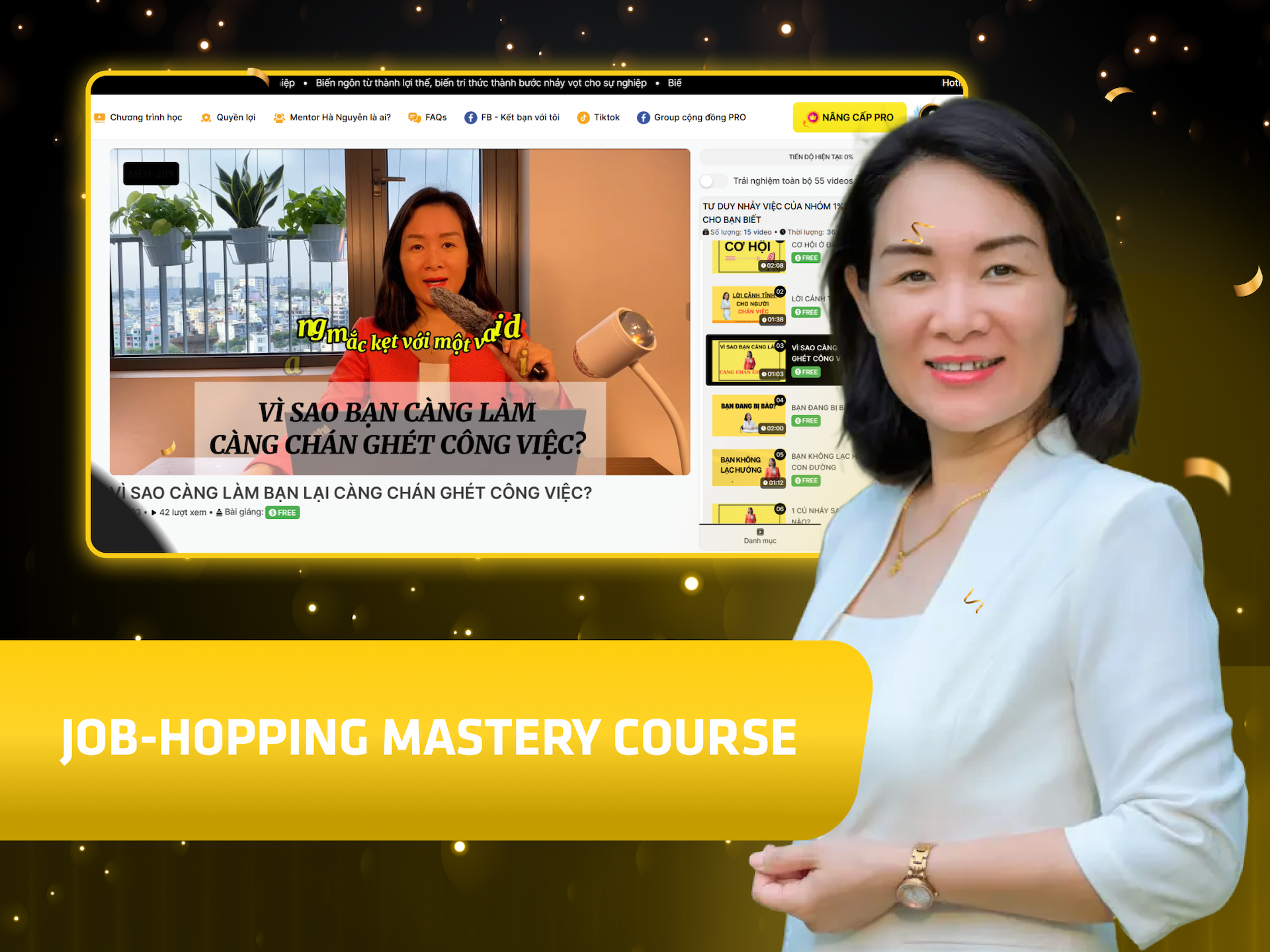 Website khoá học Mentor Hà Nguyên Academy trên MONA eLearning