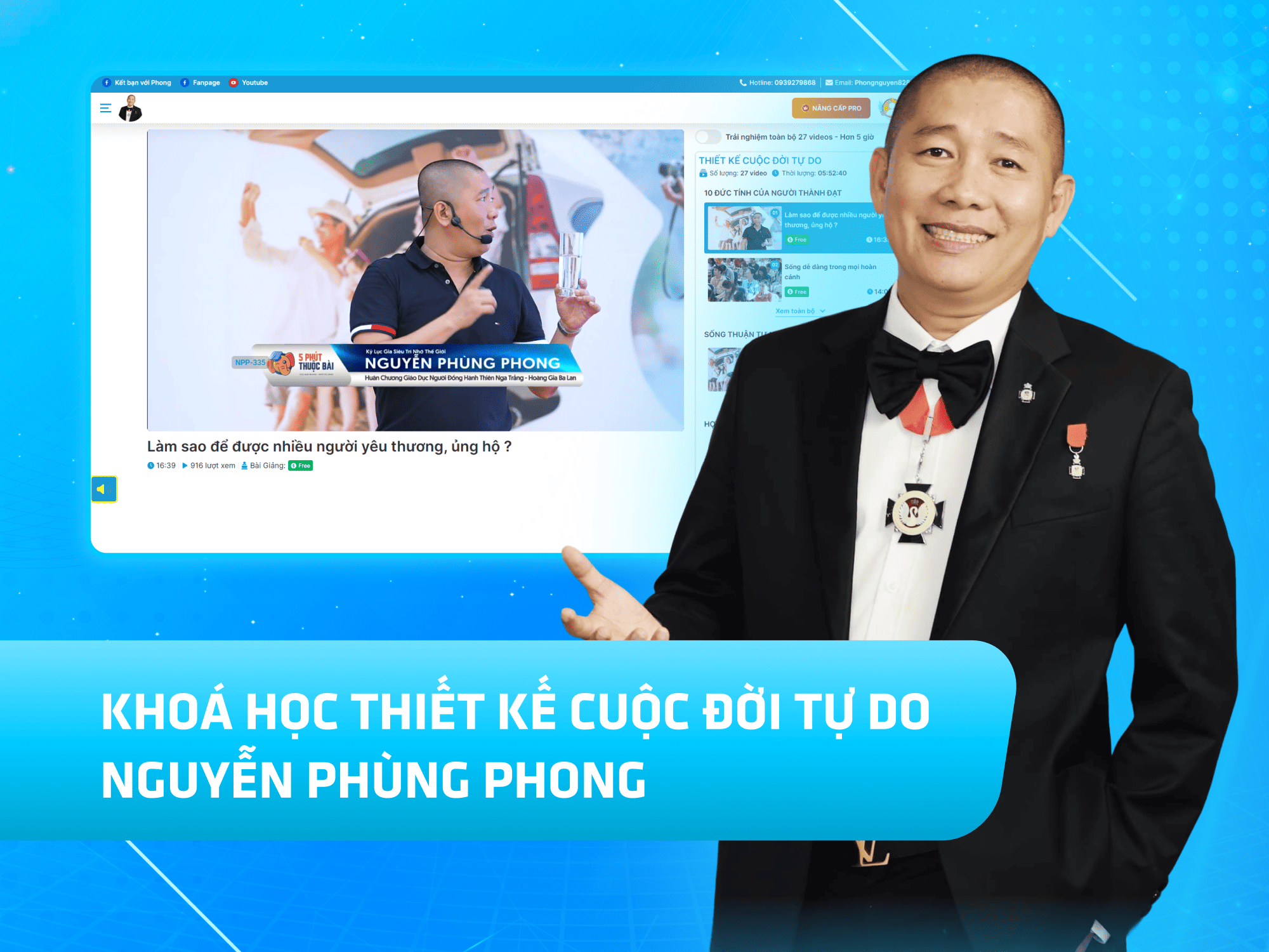 Website khoá học Nguyễn Phùng Phong vận hành trên MONA eLearning