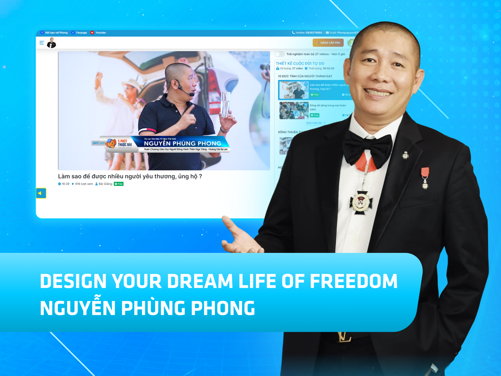 Website khoá học Nguyễn Phùng Phong vận hành trên MONA eLearning