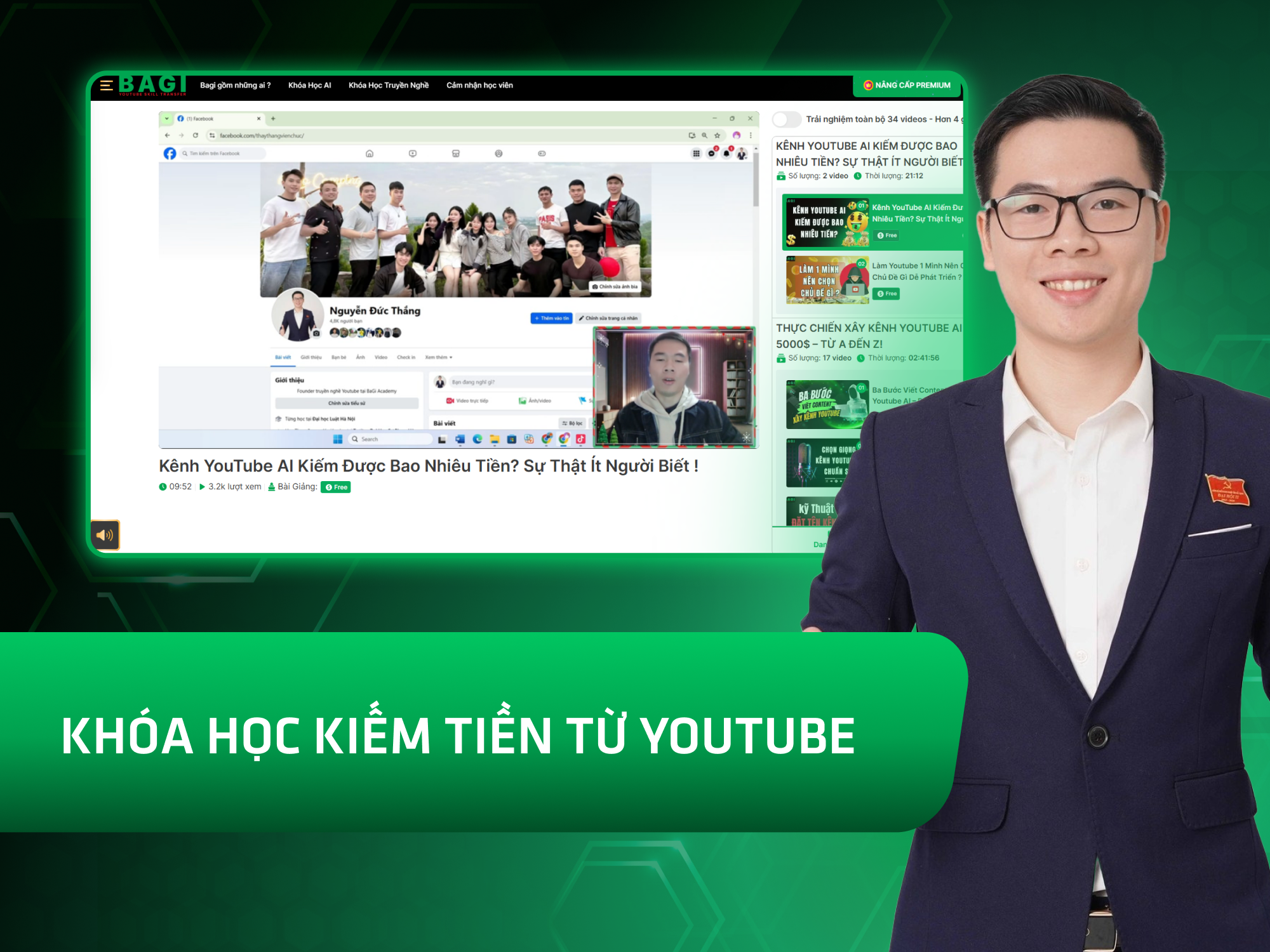 Website khoá học Bagi AI vận hành trên MONA eLearning