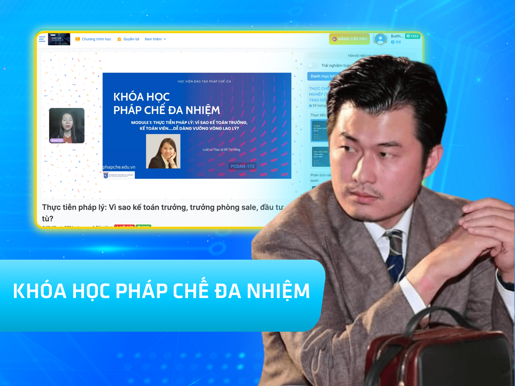 Website khoá học Pháp Chế Đa Nhiệm vận hành trên MONA eLearning