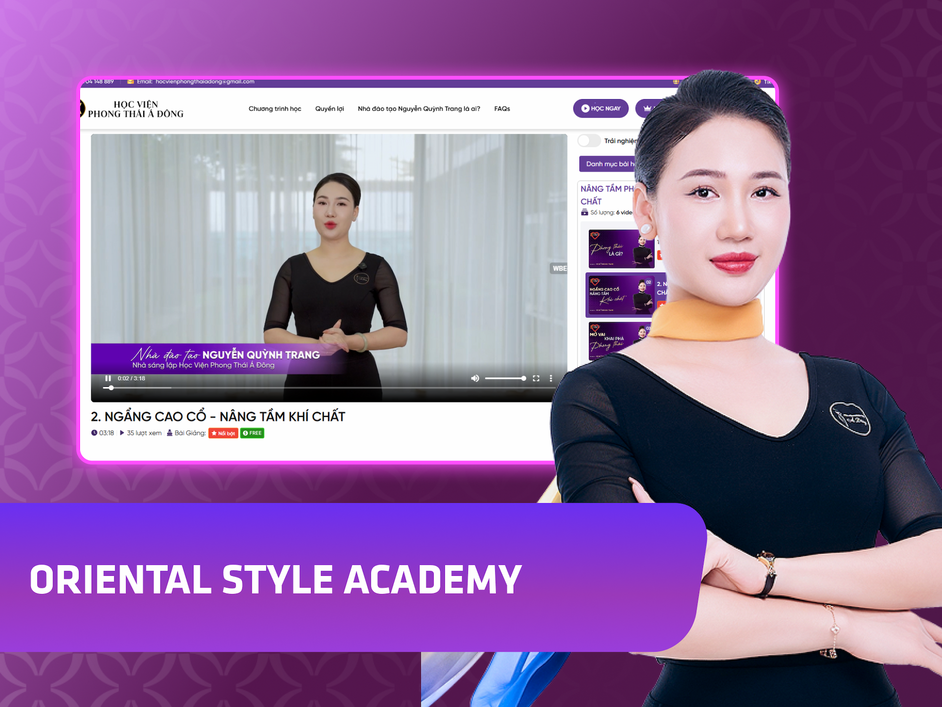 Website khoá học Học Viện Phong Thái Á Đông trên MONA eLearning