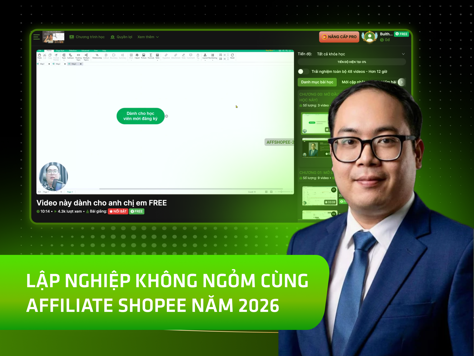 Website khoá học BizGrowth vận hành trên MONA eLearning