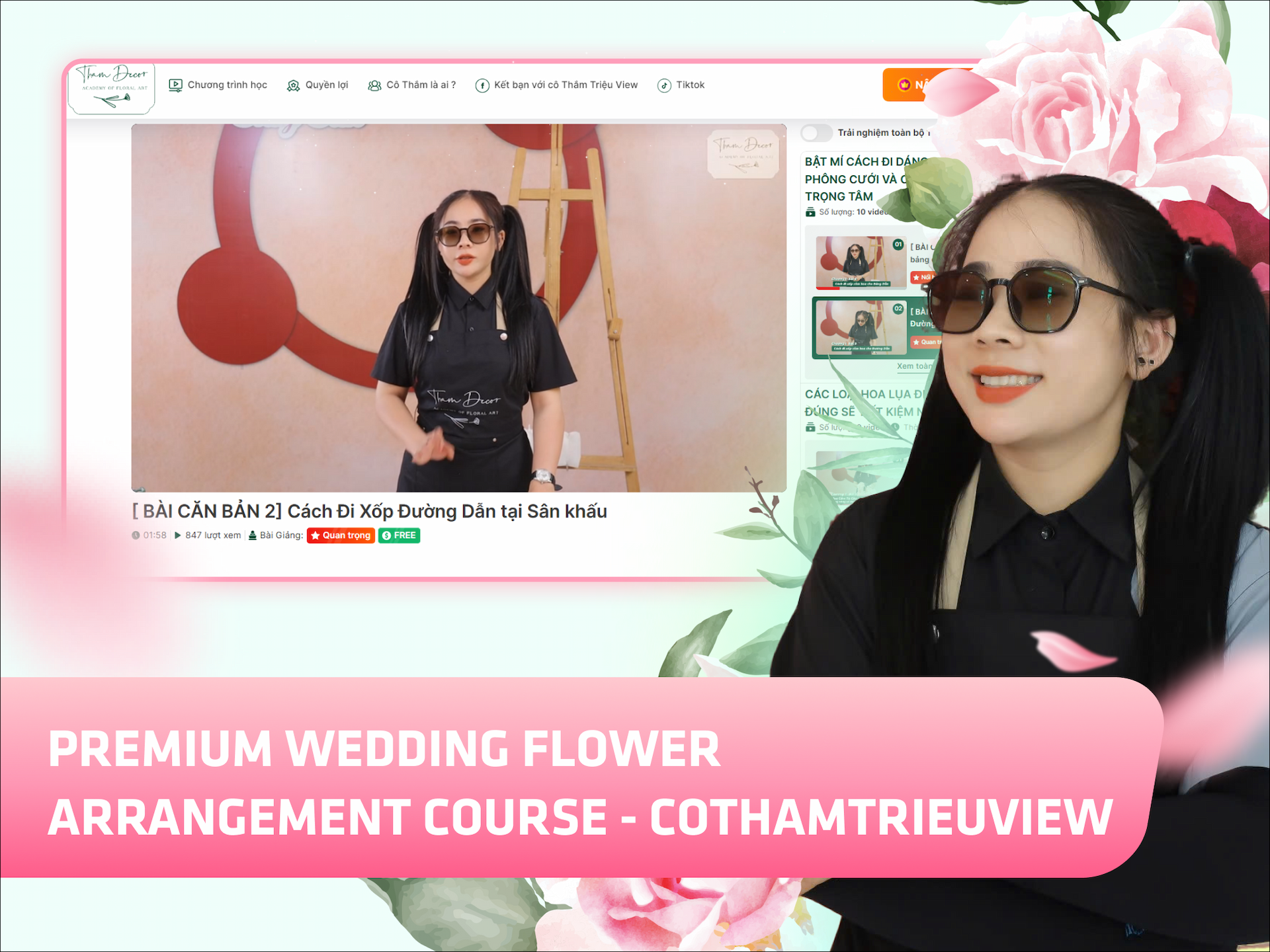 Website khoá học Cô Thắm Triệu View trên MONA eLearning