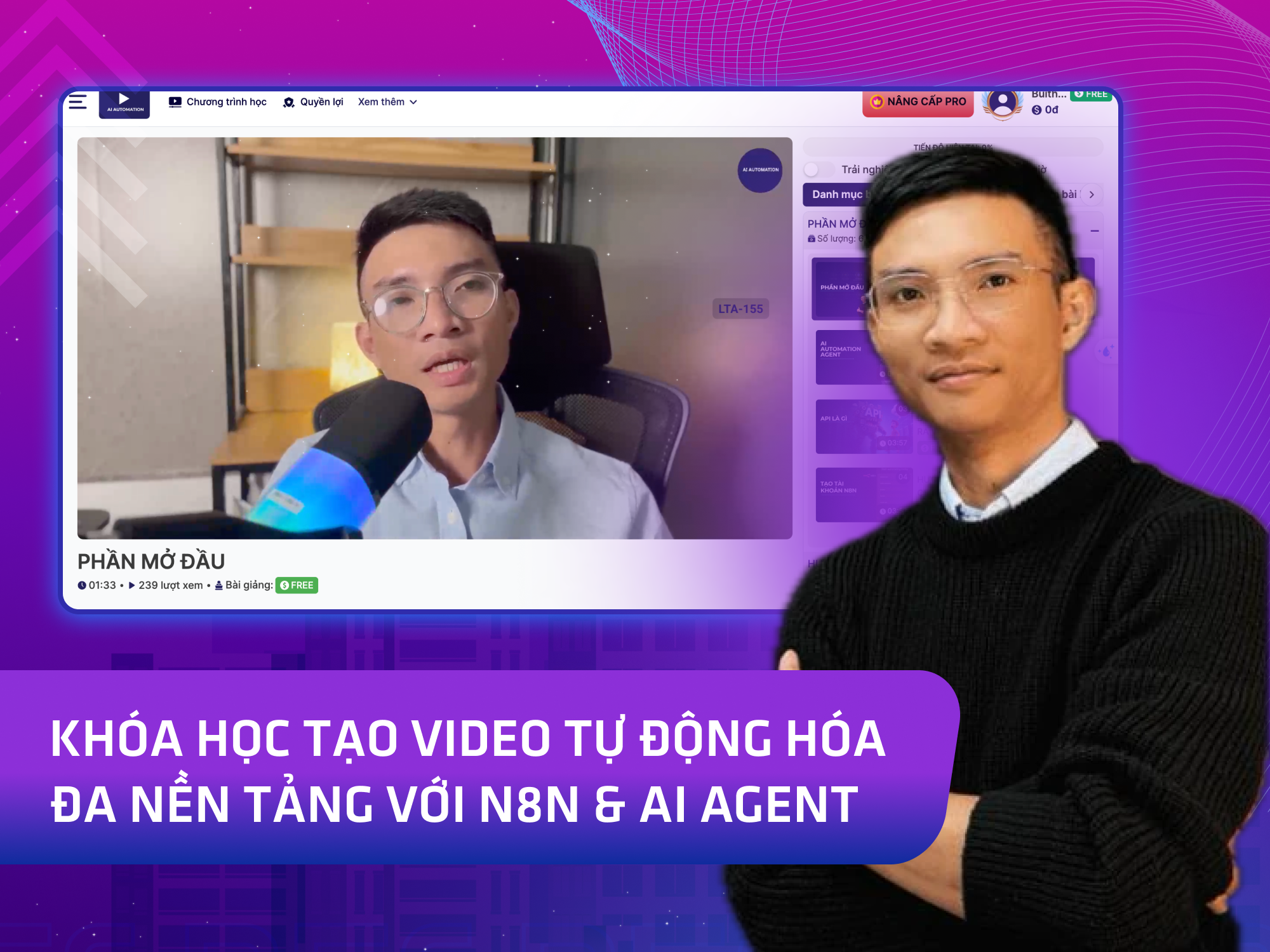 Website khoá học Lê Toàn Academy vận hành trên MONA eLearning