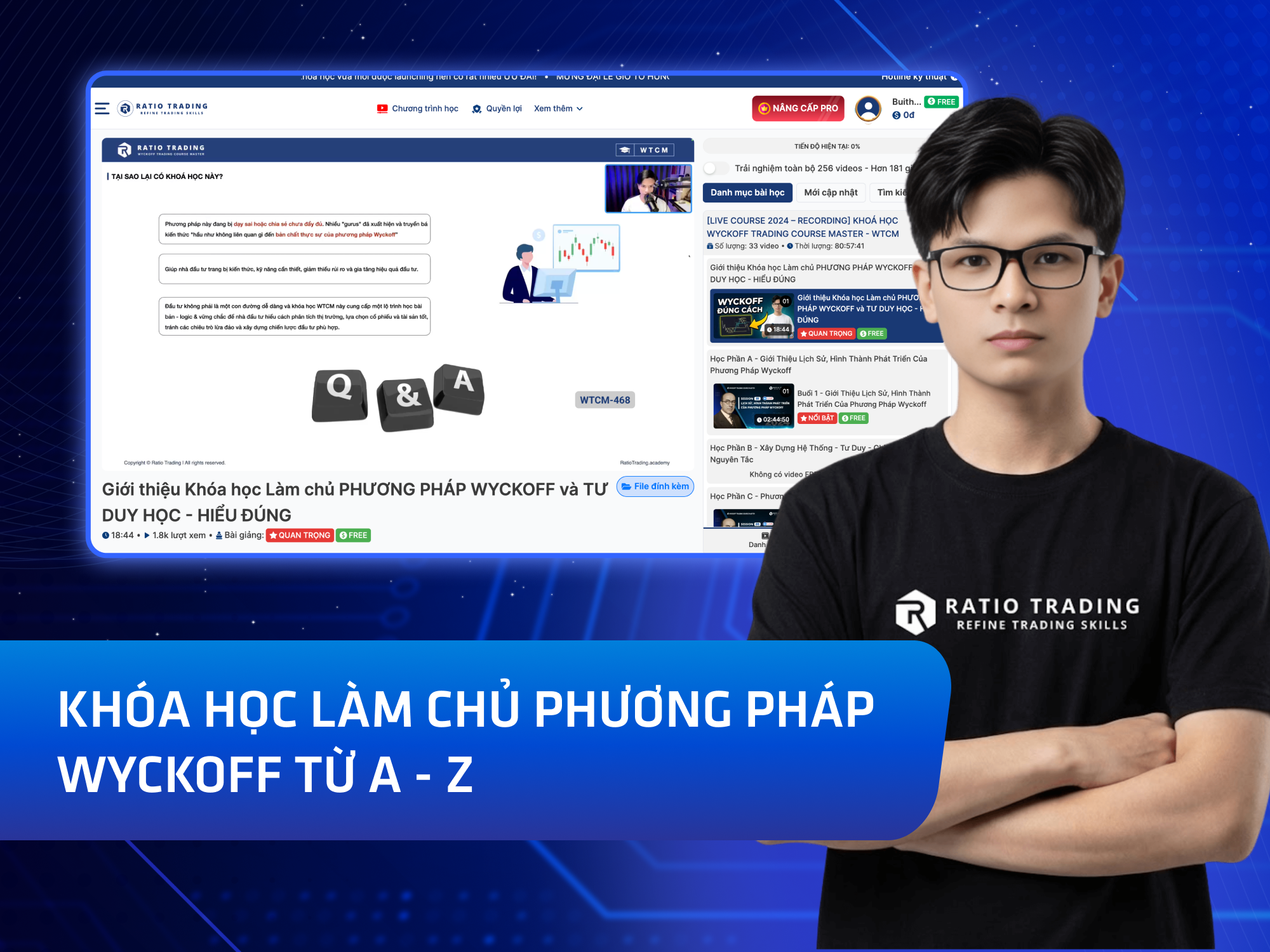 Website khoá học Ratio Trading Academy vận hành trên MONA eLearning