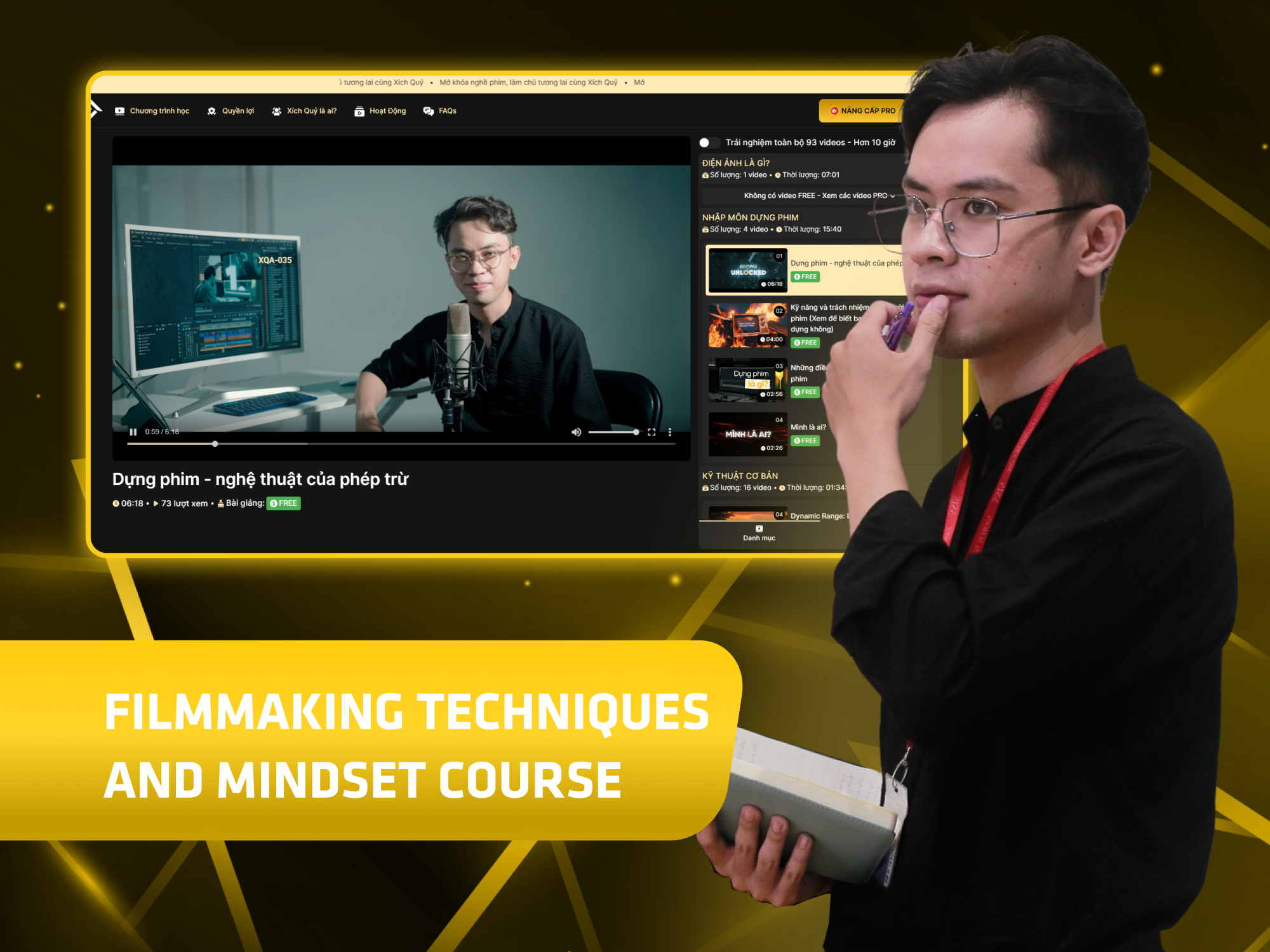 Website khoá học Xích Quỷ Academy vận hành trên MONA eLearning