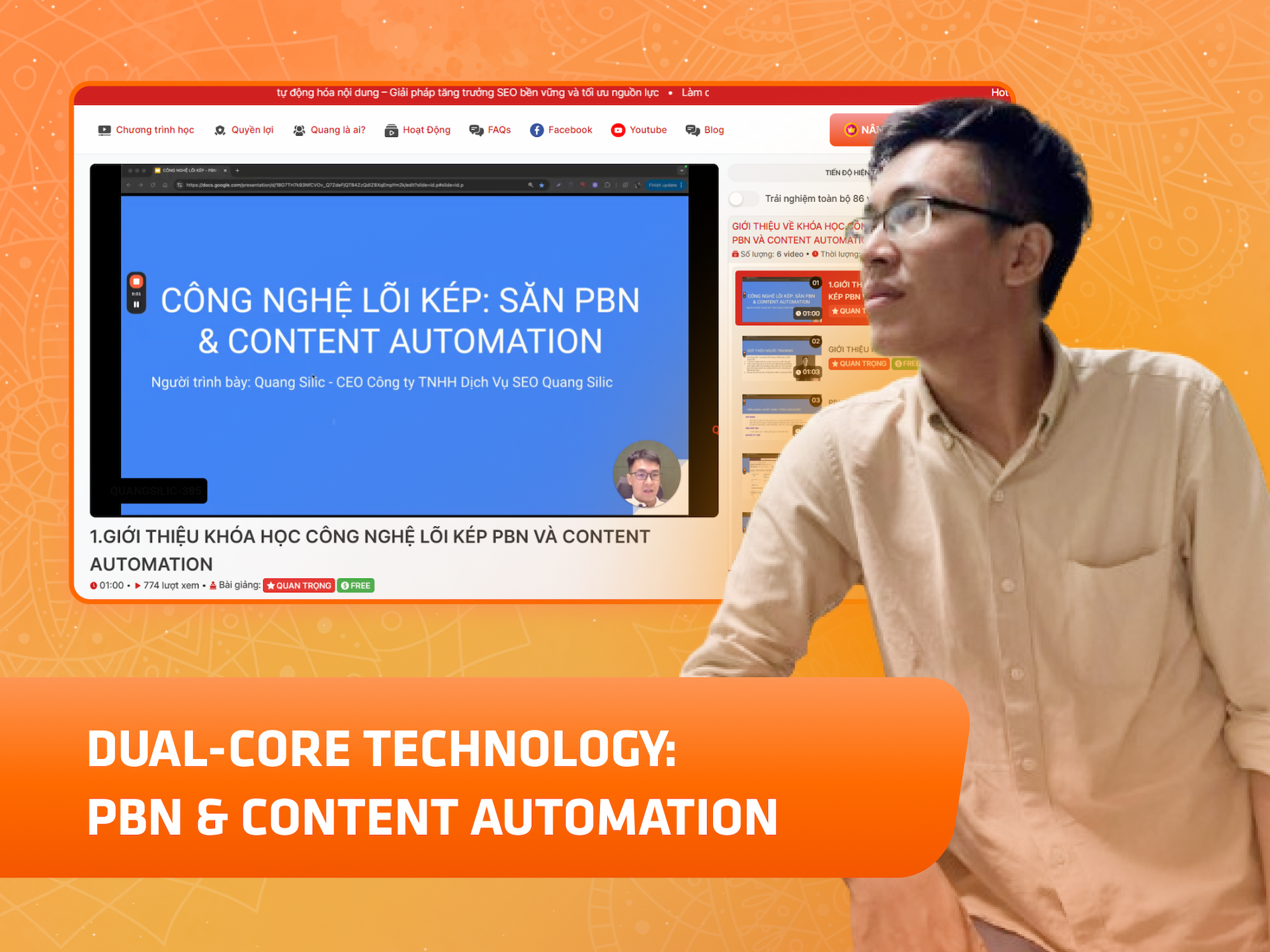 Website khoá học Công Nghệ Lõi Kép trên MONA eLearning