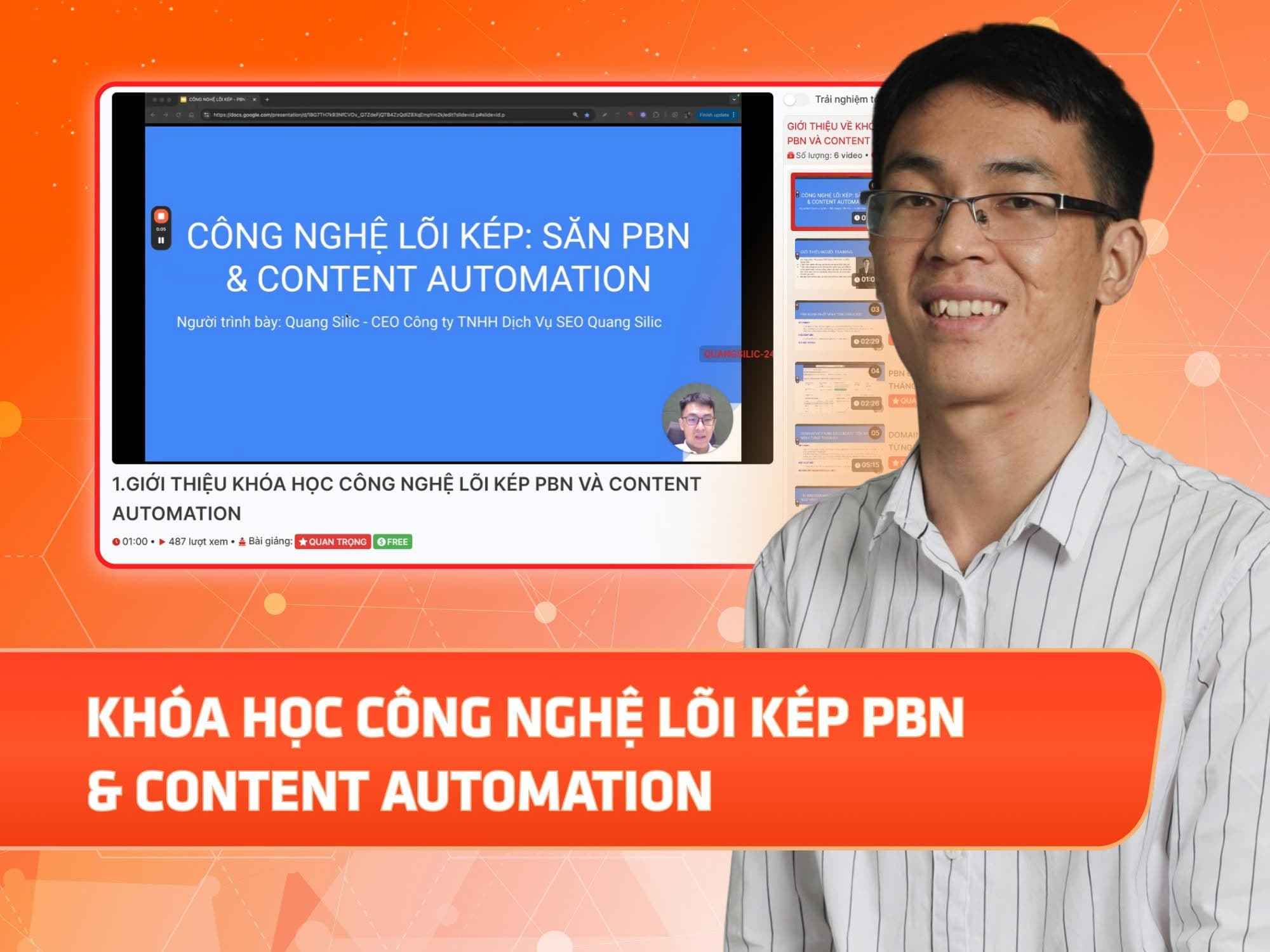 Website khoá học Công Nghệ Lõi Kép vận hành trên MONA eLearning
