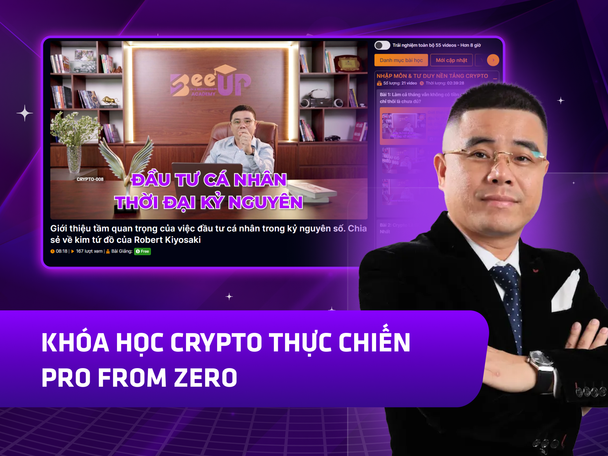 Website khoá học Crypto Thực Chiến vận hành trên MONA eLearning