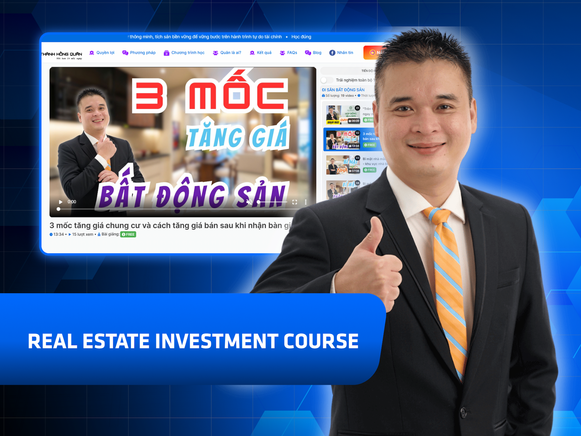 Website khoá học Hồng Quân Academy trên MONA eLearning