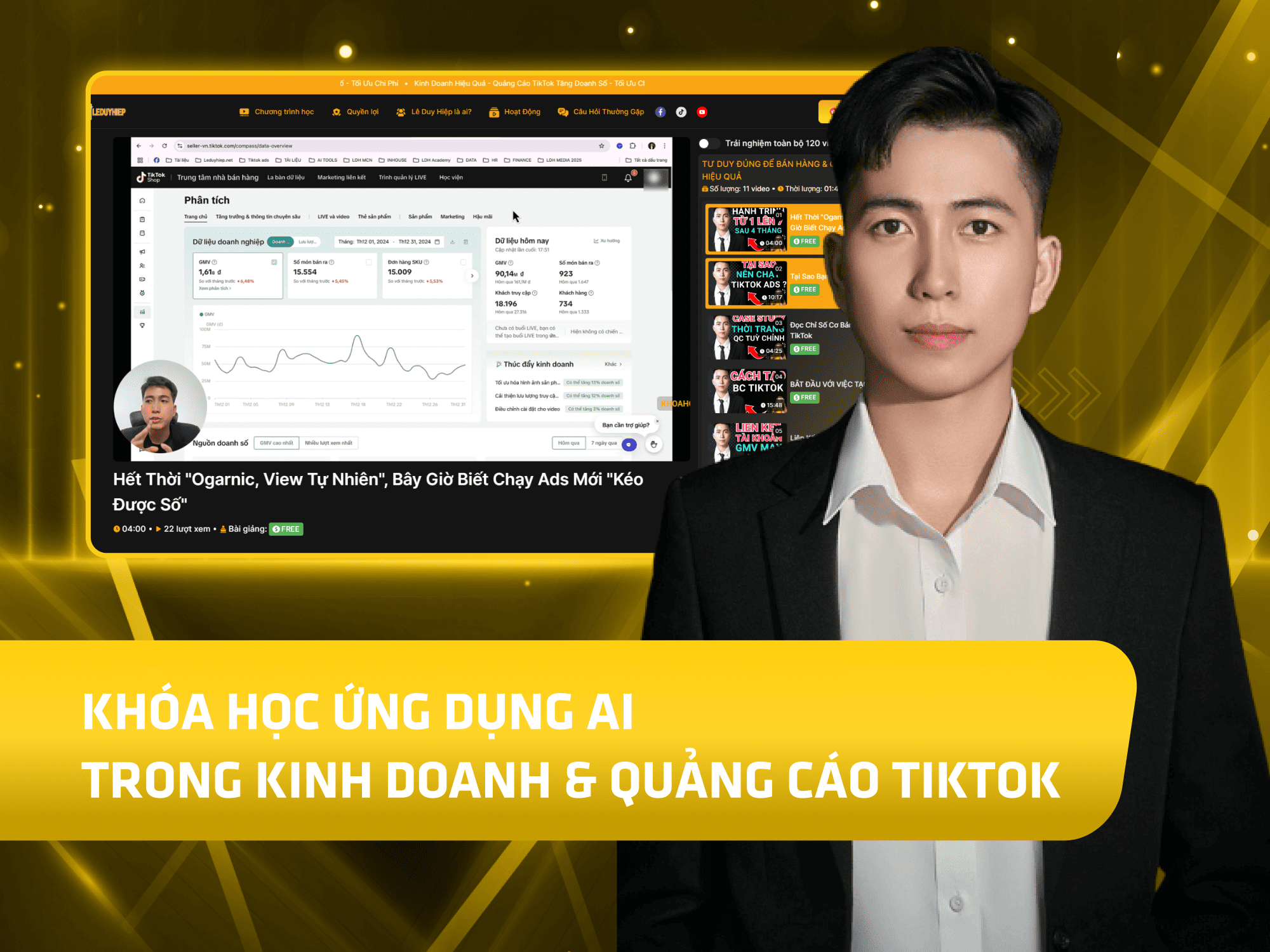 Website khoá học Lê Duy Hiệp Academy vận hành trên MONA eLearning
