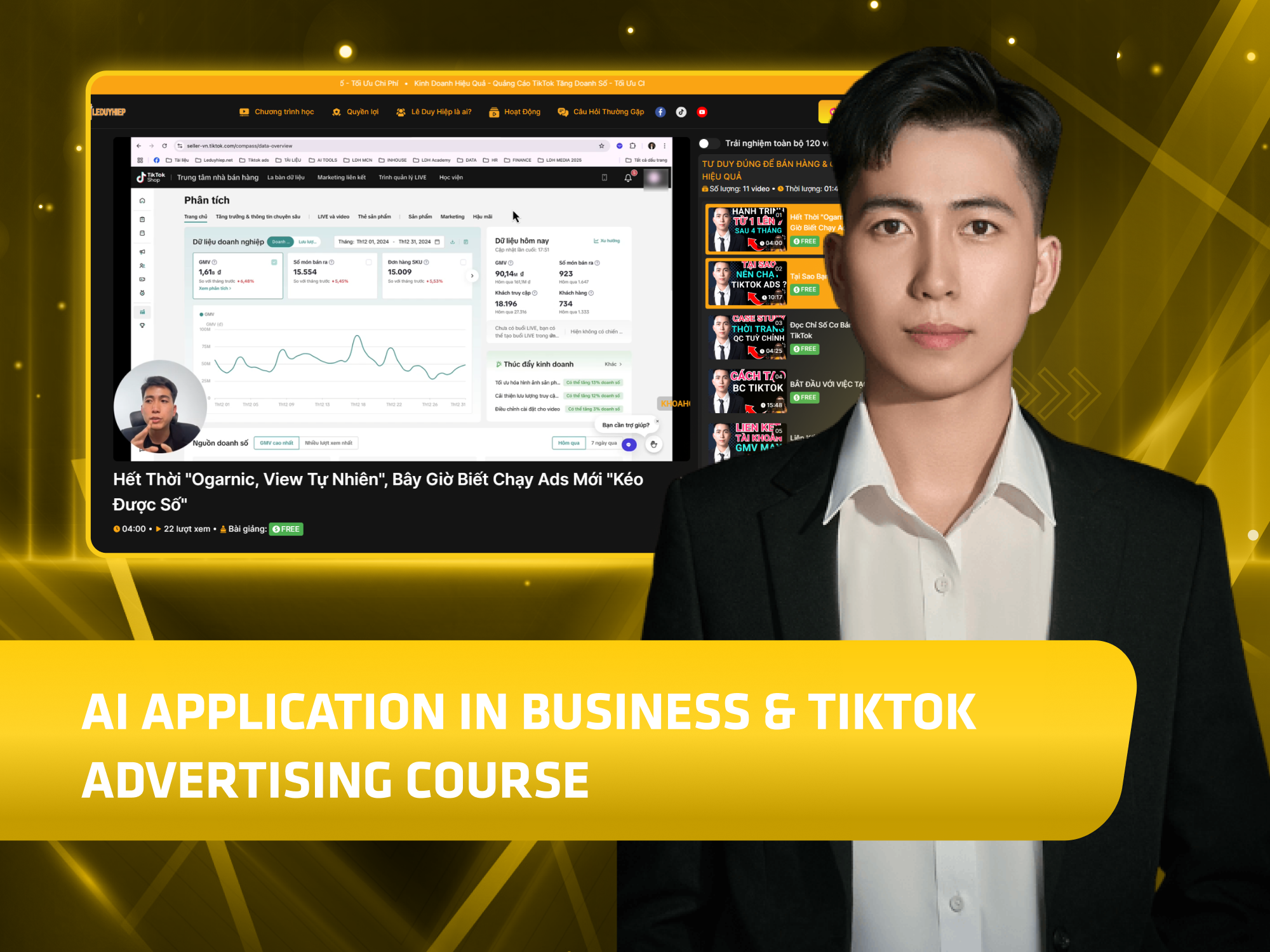 Website khoá học Lê Duy Hiệp Academy vận hành trên MONA eLearning