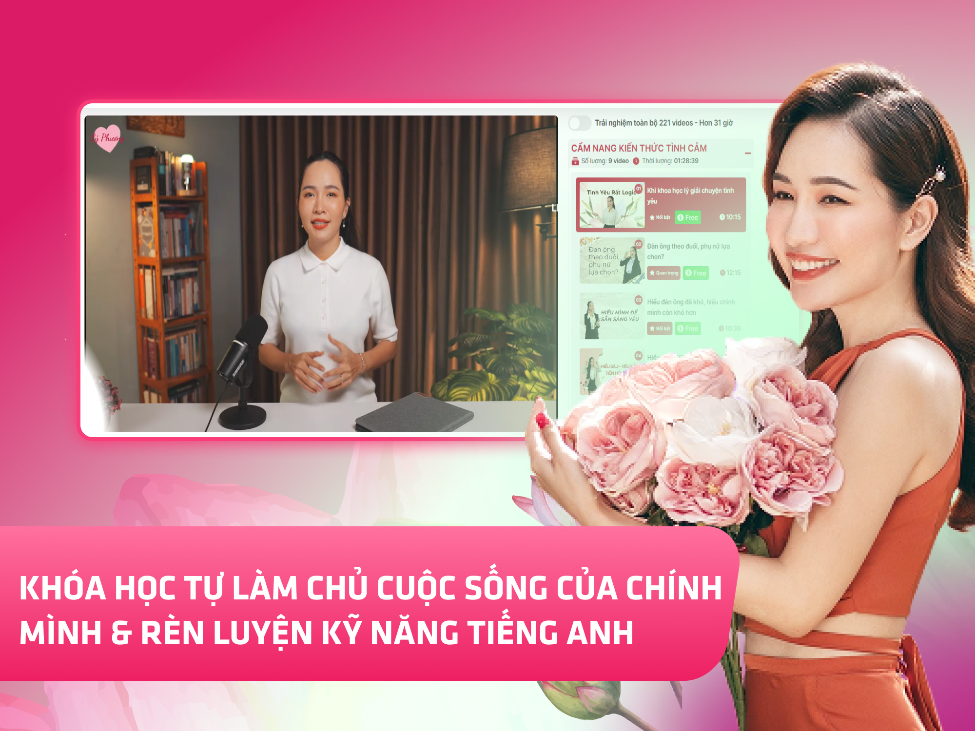 Website khoá học Lý Phương vận hành trên MONA eLearning