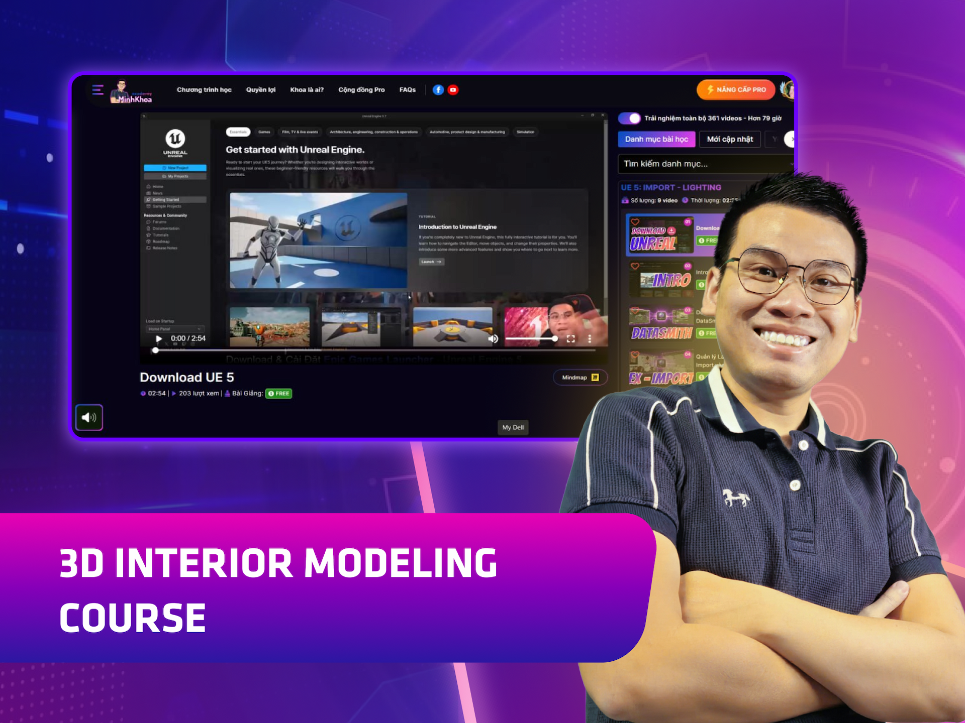 Website khoá học Minh Khoa Academy trên MONA eLearning