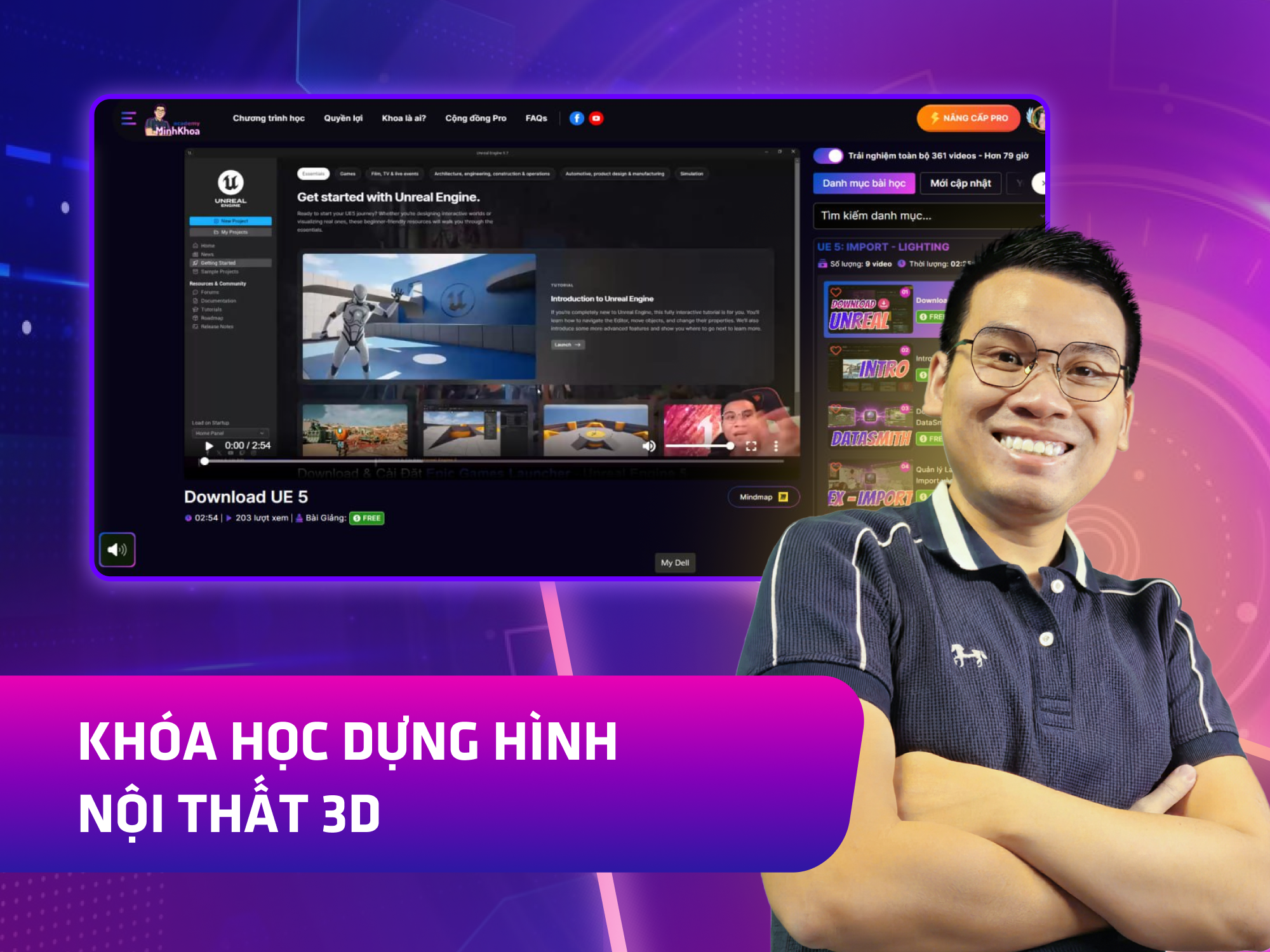 Website khoá học Minh Khoa Academy vận hành trên MONA eLearning