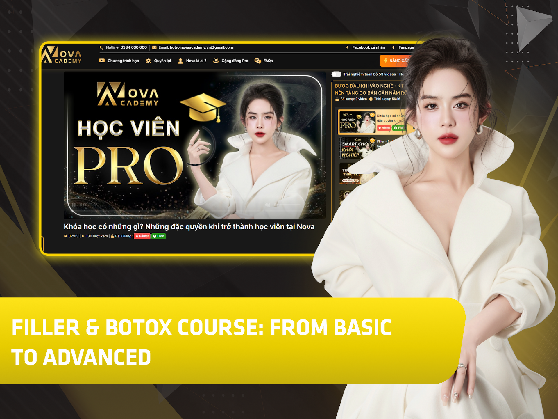 Website khoá học Nova Academy trên MONA eLearning