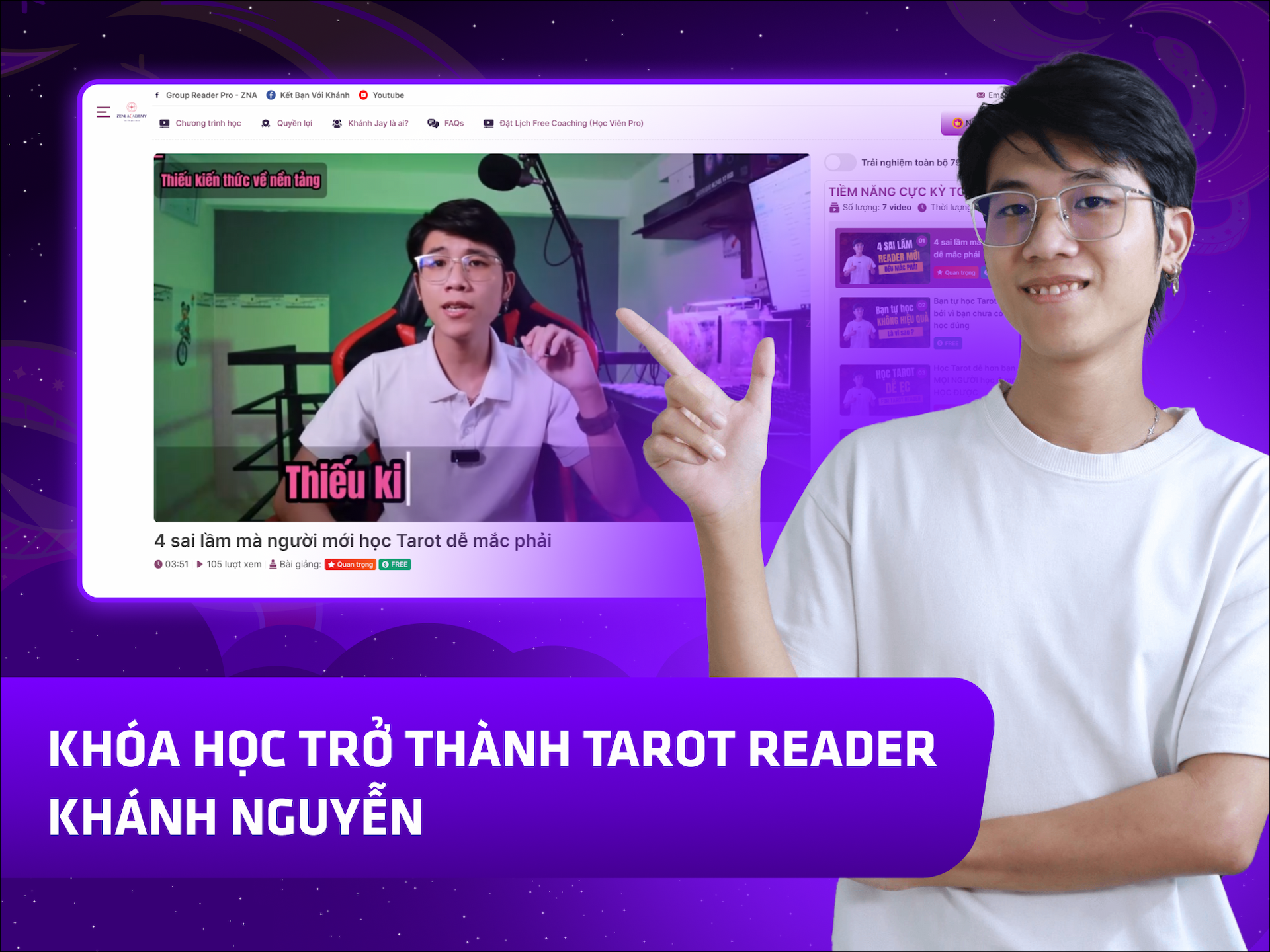 Hình khóa học Khoá Học Trở Thành Tarot Reader Chuyên Nghiệp - Zeni Academy trên MONA Academy