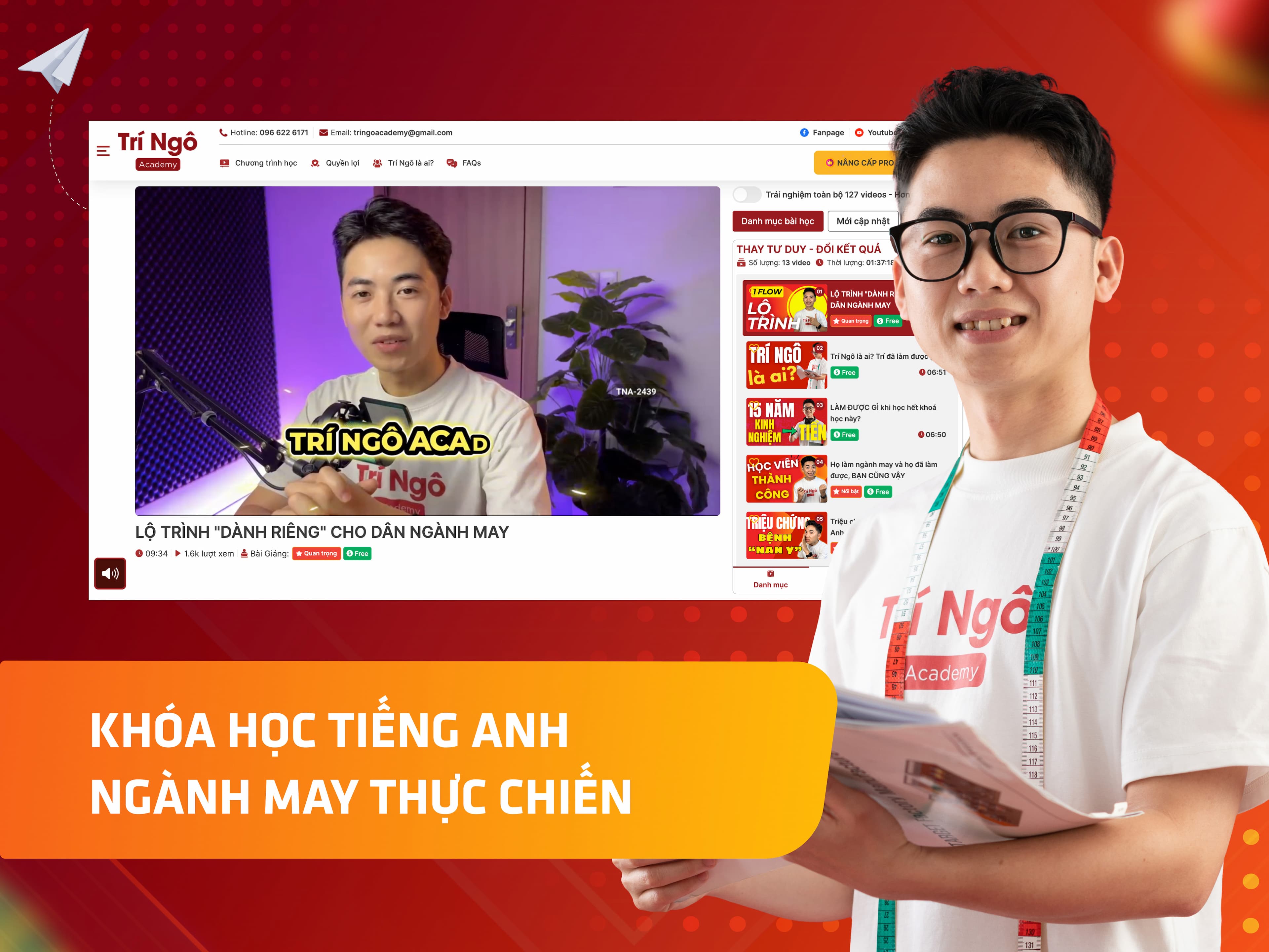 Website khoá học TrinGo Academy vận hành trên MONA eLearning