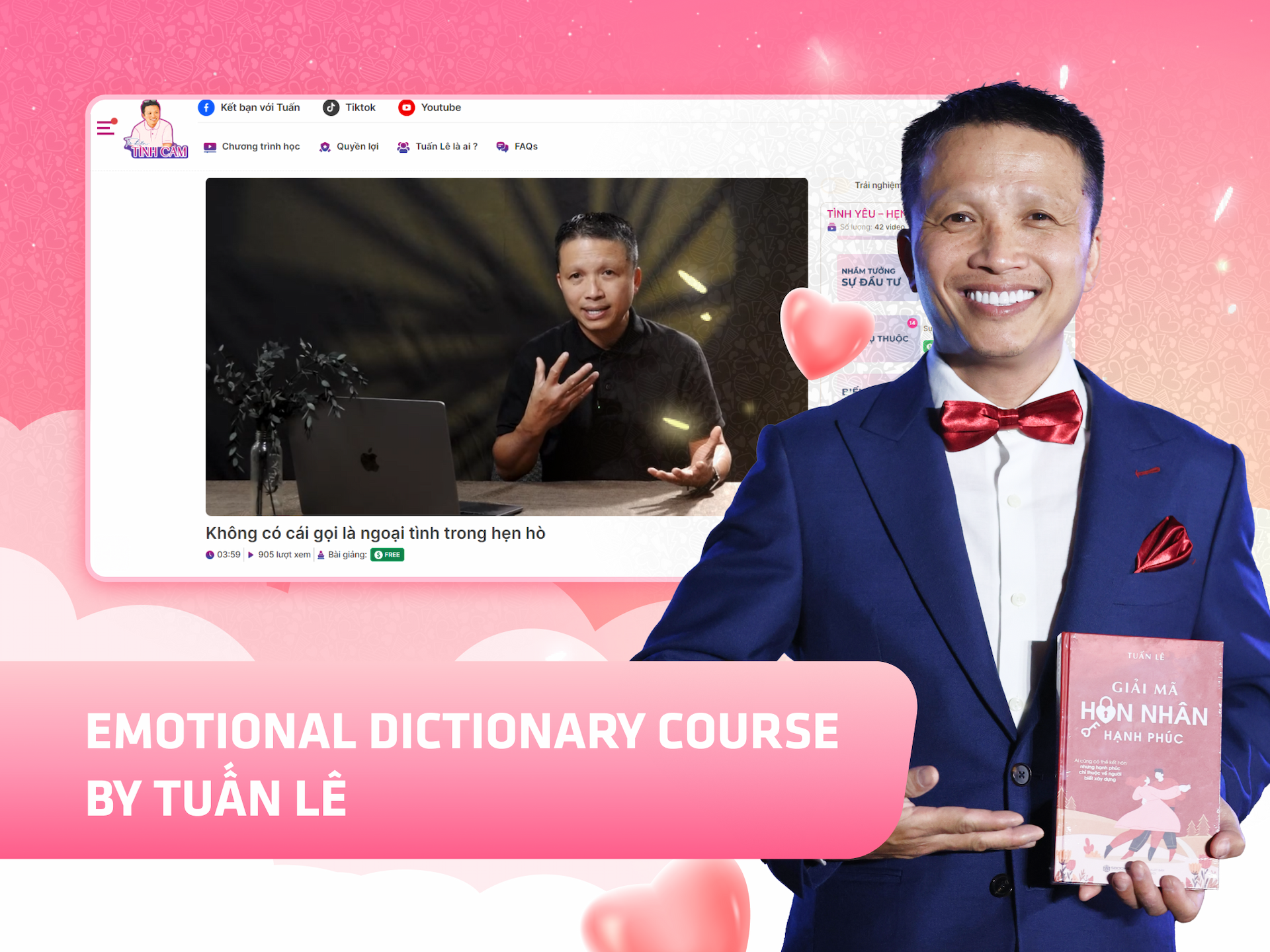 Website khoá học Từ Điển Tình Cảm Academy trên MONA eLearning