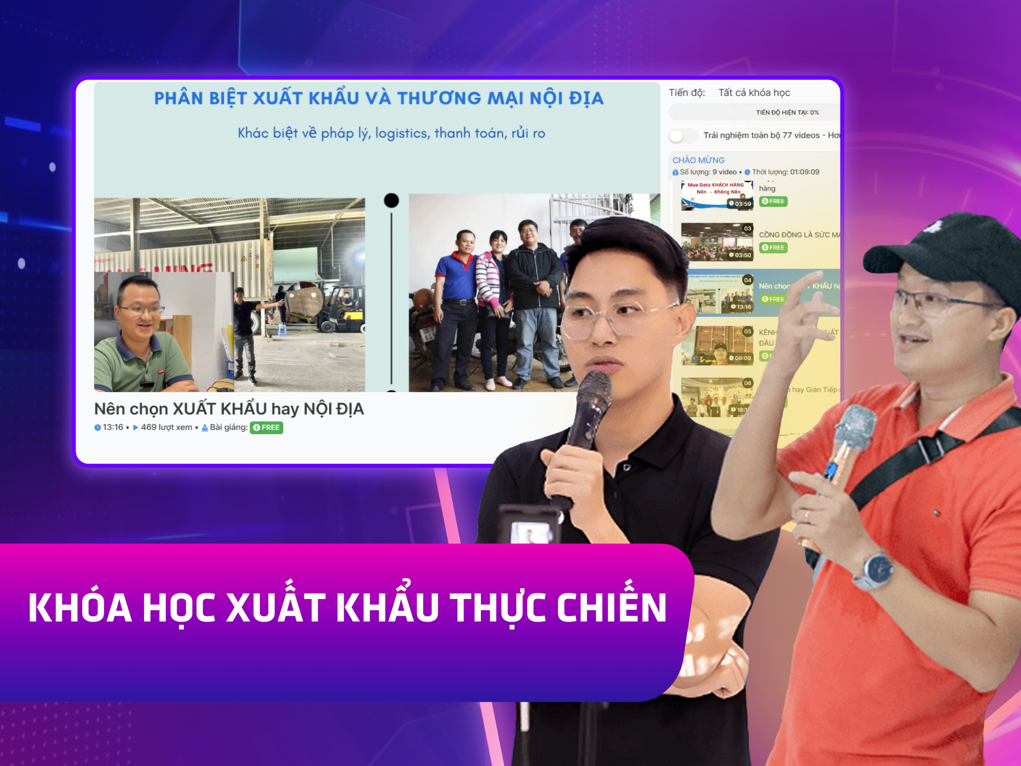 Website khoá học XNK Academy vận hành trên MONA eLearning