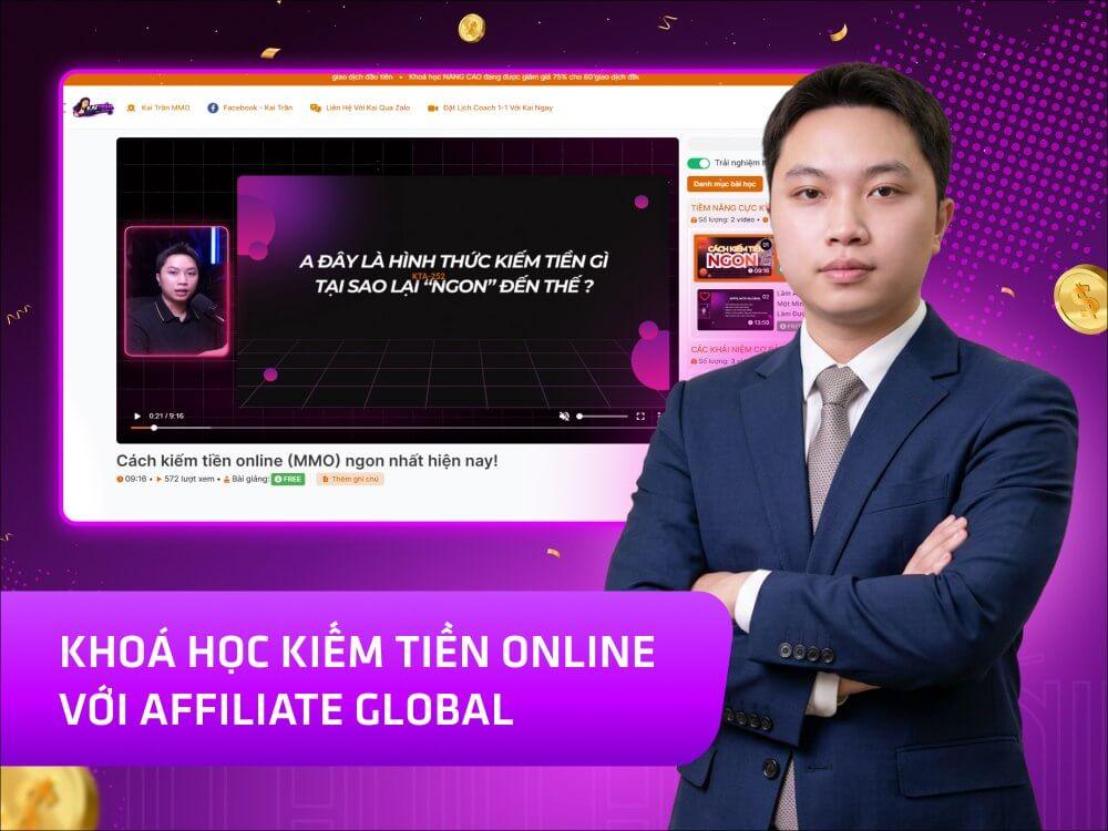 Website khoá học Kai Trần Academy vận hành trên Mona Academy