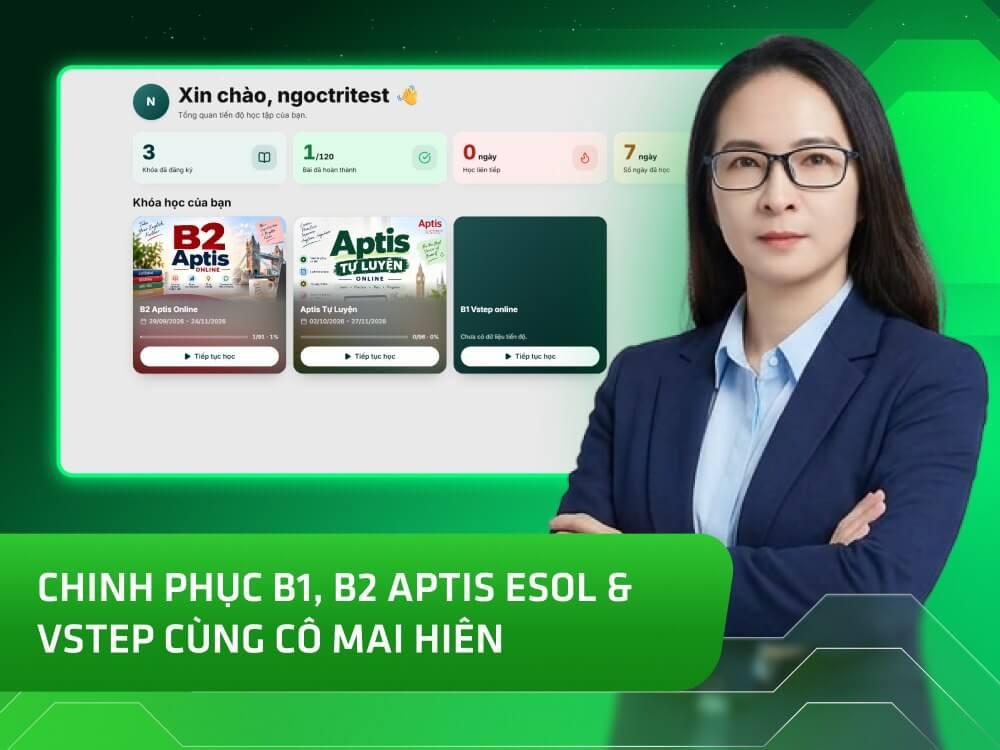 Website khoá học Mai Hiên English vận hành trên Mona Academy