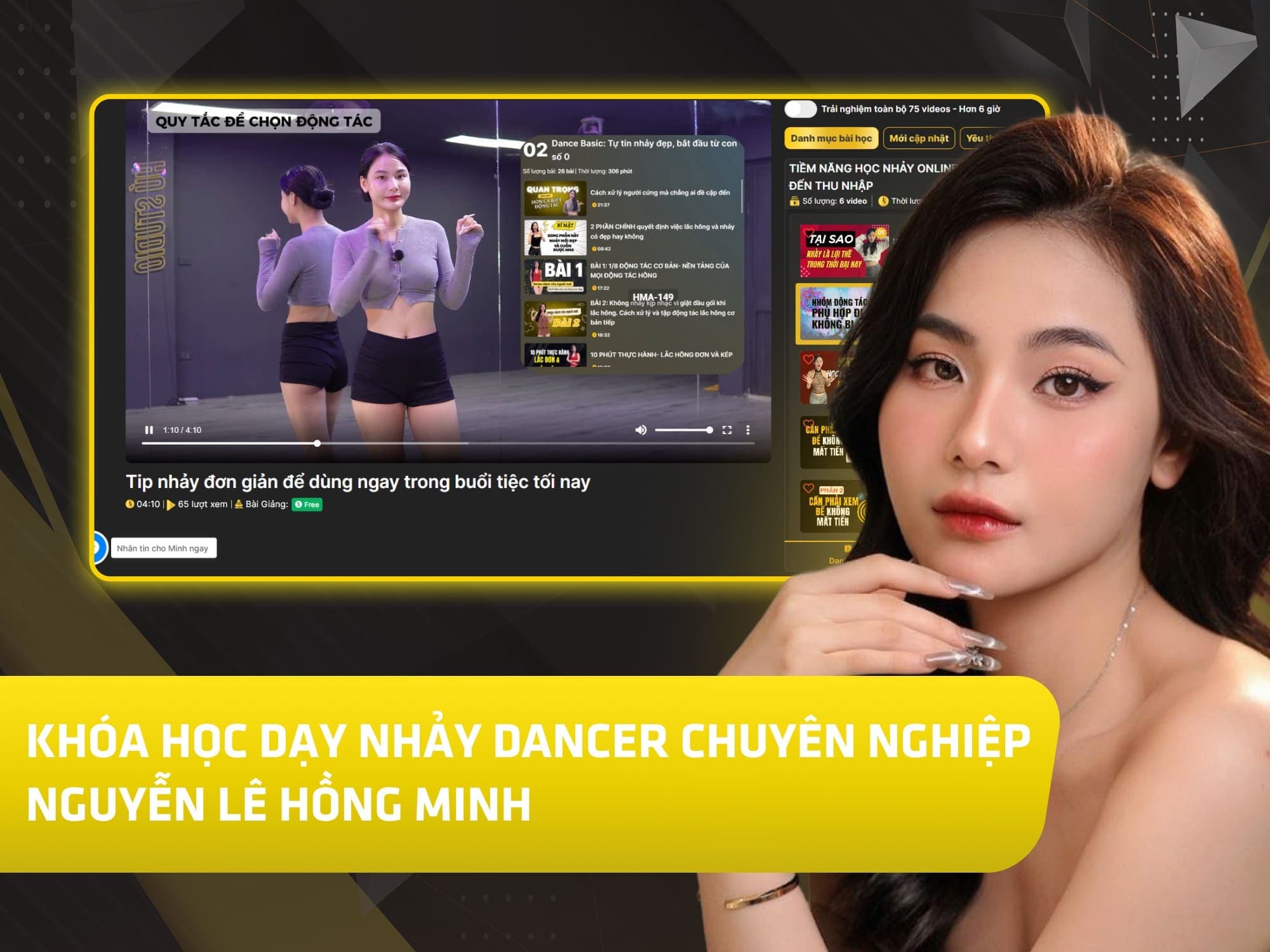 Website khoá học Hồng Minh Academy vận hành trên MONA eLearning