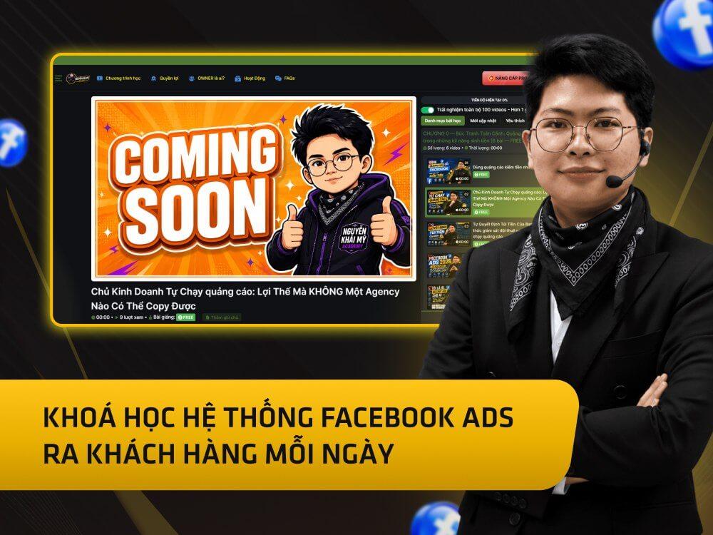 Website khoá học Nguyễn Khải Mỹ Academy vận hành trên Mona Academy
