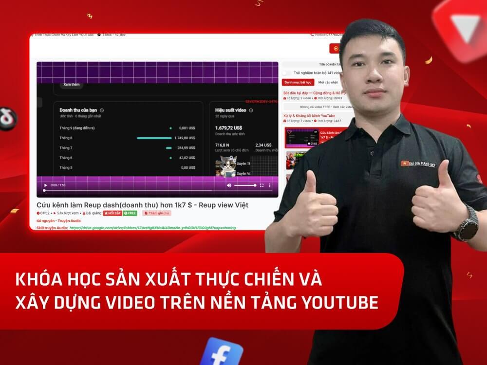 Website khoá học DGMD Academy vận hành trên Mona Academy