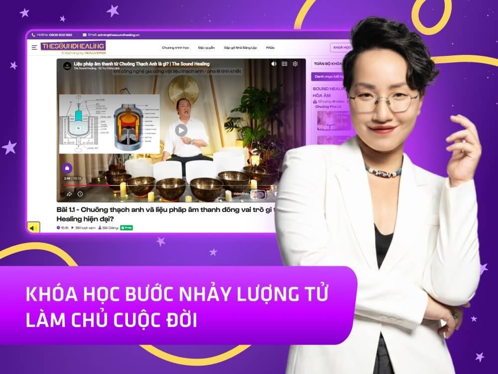 Website khoá học The Sound Healing vận hành trên Mona Academy