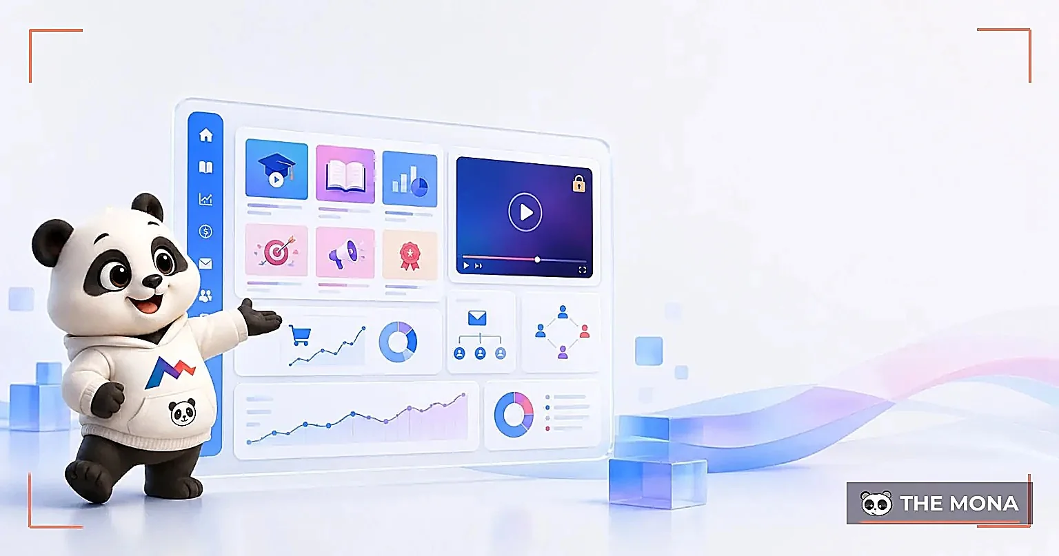 Dashboard SaaS eLearning MONA quản lý khóa học và học viên