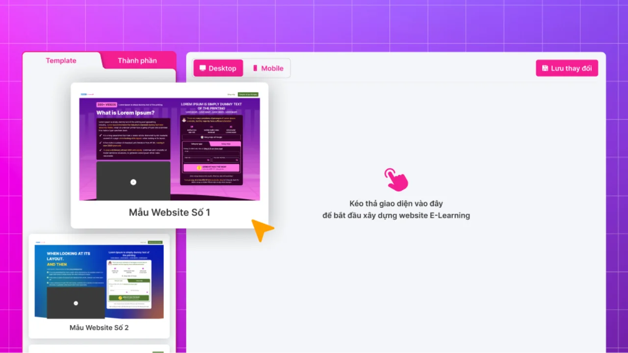 Kho giao diện trên nền tảng MONA eLearning